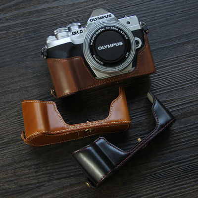 เคสกล้องหนัง-pu-ลายการ์ตูนคุณภาพสูงเต็มรูปแบบสำหรับกล้อง-olympus-omd-em10-mark-iv-ตัวกระเป๋ากล้องฝาครอบป้องกันพร้อมสายคล้อง