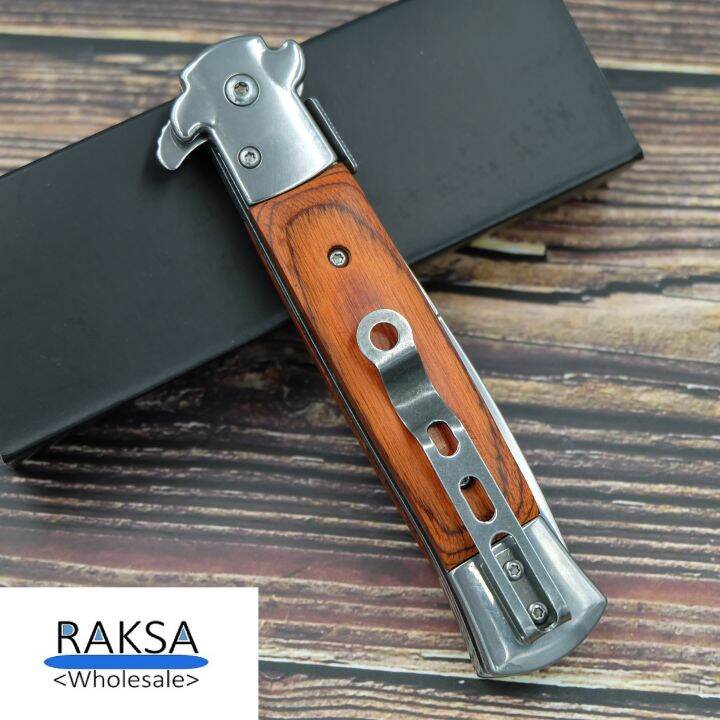 raksa-wholesale-nb024-black-brown-มีดพับ-มีดพก-มีดเดินป่า-italian-knives-italian-stiletto-knife-folding-knife-3cr13-ขนาด-22-5cm-มีที่เหน็บ