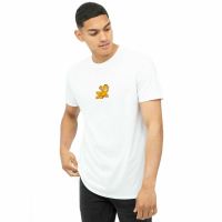 Unique Mens Cotton Stretch T-Shirts Mens Tee Official Garfield Mens Garfield Wave Embroidered T-Shirt White