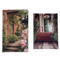 2 Pcs Beautiful Flower Palace Vinyl Photo Background Waterproof Printed Camera Photography Backdrop 5x7Ft &amp; 3X5Ft