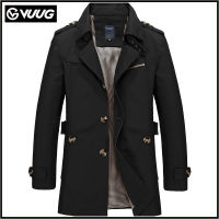 VUUG ฤดูใบไม้ผลิ/ฤดูร้อนของผู้ชายผู้ชายแจ็คเก็ตแบบสบายๆ T Rench Coat แจ็คเก็ตผ้าฝ้ายล้าง