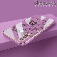 เคส Chenyyyka สำหรับ Vivo Y19 Y5s Z1 Pro,เคสการ์ตูนลายดินสอสีเรียบง่ายหน้าแข้งทันสมัยขอบชุบหรูหราเคสโทรศัพท์กันกระแทกคลุมทั้งหมดเคสป้องกันเลนส์กล้อง