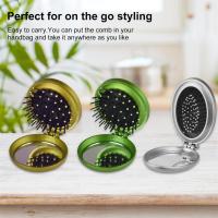 Portable Vanity Mirror With Comb Airbag Massage Folding Comb Comb Hairdressing Folding Mirror R3S3