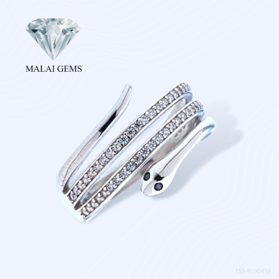 Malai Gems แหวนเพชร เงินแท้ 925 เคลือบทองคำขาว ประดับเพชรสวิส CZ รุ่น 155-R190416 แถมกล่อง แหวนเงินแท้ แหวนเงิน