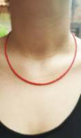 สร้อยคอหินปะการัง แฮนเมด สร้อยคอหินเม็ดเล็ก Tiny Coral beads Necklace