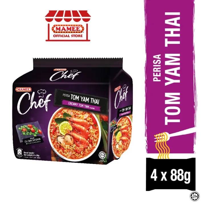 Mamee Chef Pack Noodle Creamy Tom Yum 4 x 88g