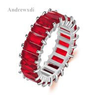 Andrewxdi แหวนสายรุ้ง14K ชุบทองเพชรสังเคราะห์มรกตอัญมณีหลากสีแหวนไพลินแหวนนิรันดร์