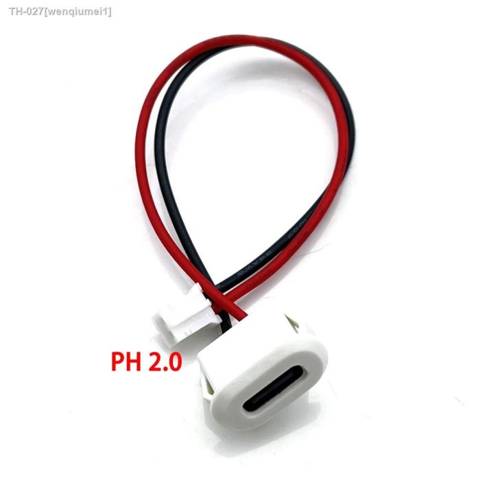 2-pin-usb-c-type-waterproof-usb-connector-direct-compression-female-base-female-socket-charging-interface-with-welding-wire