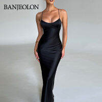 BANJEOLON สไตล์ใหม่สีทึบ Backless แต่งตัว ฤดูร้อนผู้หญิงเชือกผูกเอวสูงสะโพก HZFWC4541