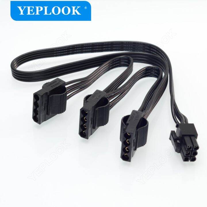 6Pin to 3x Molex 4Pin Fan Controller Power Supply Cable For GIGABYTE
