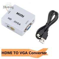 OPBWQH HDMI เป็น VGA อะแดปเตอร์เสียง MINI HDMI เป็น VGA ตัวแปลงวิดีโอ 1080P อะแดปเตอร์แปลง MINI HDMI เป็น VGA สะดวกสบายๆ กล่องเชื่อมต่อ ขั้วต่อเสียงมินิ HDMI2VGA สำหรับ XBOX360/Blu-ray dvd/ HD set-top boxes/Projector/CRT