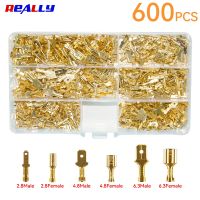 600Pcs 2.8/4.8/6.3mm Male Female Spade Connectors Wire Crimp Terminal Block Perfect for Electrical Wiring Car Audio Speaker