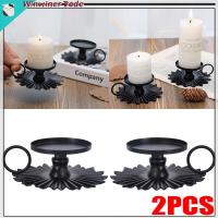 2Pcs Retro Wrought Iron Candle Holder Candlestick Holders Desktop Decor