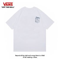 COD Vans Vance Bugs Bunny joint short-sleeved T-shirt mens and womens round neck half-sleeve solid color loose cotton T-sh