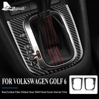 AIRSPEED LHD RHD for Volkswagen VW Golf 6 GTI R MK6 Accessories Real Carbon Fiber Sticker Gear Shift Panel Cover Interior Trim