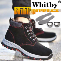 ยี่ห้อ Whitby (จัดส่ง 3 วัน) Safety Shoes For Men Women ชายและหญิงทำงานรองเท้ากลางแจ้งแฟชั่นผู้ชายรองเท้ากันน้ำหลักฐานเจาะเหล็กนิ้วเท้ารองเท้าผ้าใบ