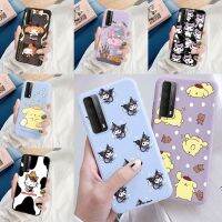 Philander SHOP เคสโทรศัพท์ Y7A Huawei P Smart,Psmart2021น่ารัก Kuromi Melody Pom Pom Purin อะนิเมะแมวฝาครอบด้านหลังซิลิโคน TPU นุ่ม