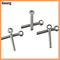 GEORG 6PCS 304สแตนเลสสตีล แหวนสกรูสำหรับยก M6x40mm เงินสีเงิน สลักเกลียวตา อเนกประสงค์อเนกประสงค์ ทนทานสำหรับงานหนัก สลักเกลียวแบบห่วง ที่ยึดสำหรับยึด