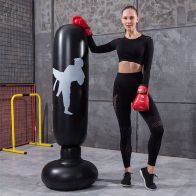 LazaraLife 160ซม.Inflatable Boxing Punch Bag Kick MMA การฝึกอบรมเด็กกระสอบทรายผู้ใหญ่