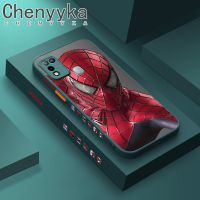 Chenyyka เคสสำหรับ Infinix Hot 10 Play 11 Play 688C เคสแฟชั่นมาร์เวลสไปเดอร์-แมนขอบด้านข้างดีไซน์ใหม่ฝาปิดด้านหลังเป็นซิลิโคนนิ่มเคสโทรศัพท์ป้องกันการกระแทก