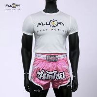 2018 pink FLUORY fire barrier muay Thai shorts should match the kunlun special free combat combat training suit