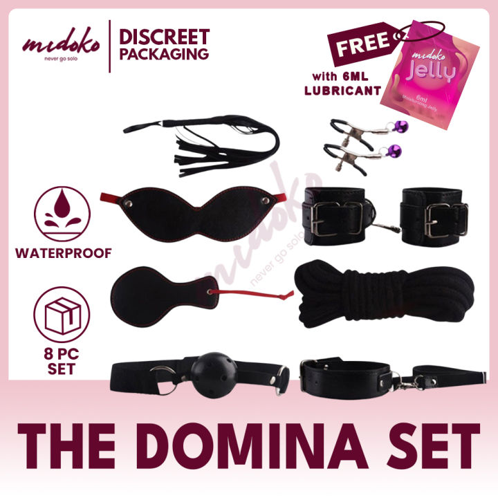 Midoko Bondage Kit Bondage Leather Set Sex Toys For Men Black