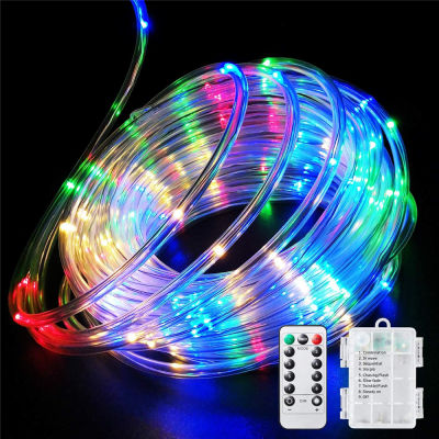 Street Garland Led Tube Rope Light Battery-Operated Garland 20M Remote Waterproof IP67 Fairy Light Christmas Decoration For Home