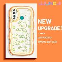 Jlingji เคสสำหรับ Infinix Hot 9 Pro เคส X655C การ์ตูนหมีน่ารักดีไซน์ใหม่โคโลเรียเคสมือถือกันกระแทกแบบใสนิ่มเคสโปร่งใสลายกล้องถ่ายรูปที่สร้างสรรค์ซิลิกาเจลฝาครอบป้องกัน