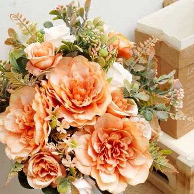 【CC】 Artificial Flowers Balcony Wedding Fake Silk Garden Bouquet Plastic Accessories