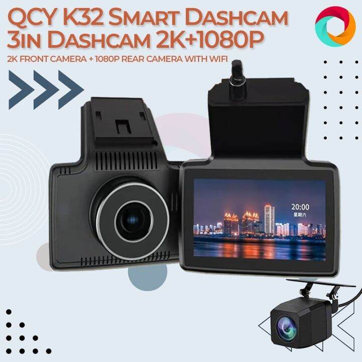 QCY K32 WiFi Ultra Clear 2k+1080P Front & Rear HD with GSensor 24H