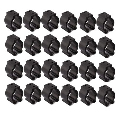 24 PCS Cue Locating Clip Holder Regular Fishing Rod Storage Clips for Pool Cue Racks 24mm, for Fishing Rod Storage Rack