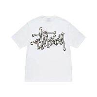 2023 FOR☢✌ↂ 100 pure cotton stu west/paragraphs Stussy base bone popular logo short-sleeved t-shirts leisure loose women and men