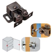 1pcs Double Ball Roller Catches Cupboard Cabinet Door Latch Hardware Copper Latch For Door Sliding Door Lock By Bolt Door Hardware Locks Metal film re