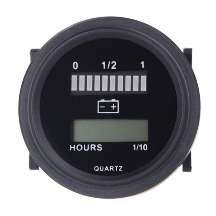 12v-24v-36v-48v-72v-led-digital-battery-status-charge-indicator-with-hour-meter-gauge-black
