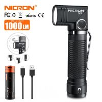 Nicron ไฟฉาย LED B71 N9 แฮนด์ฟรี หมุนได้ 90 องศา 1000LM IP67 IP67 ชาร์จซ้ําได้ 18650 155 ม. 200 ม. พร้อมคลิปหนีบ กันน้ํา สําหรับกลางแจ้ง B71 N9