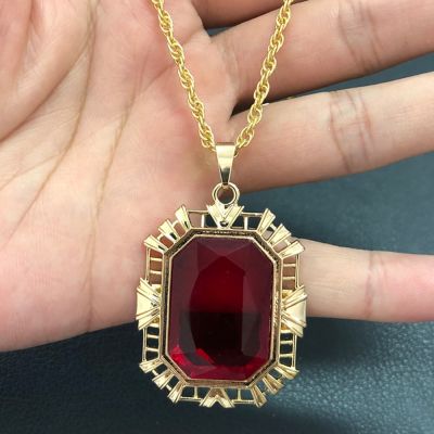 The Sandman Ruby Neckalce Cosplay King of Dreams Morpheus Red Stone Pendant Vintage Jewelry Costume Accessories Prop Fans Gift