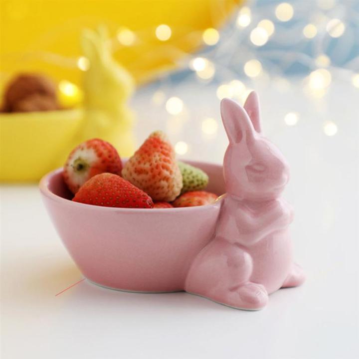 1pc-easter-bunny-shaped-bowl-salad-snack-bowl-restaurant-kitchen-bowl-pink