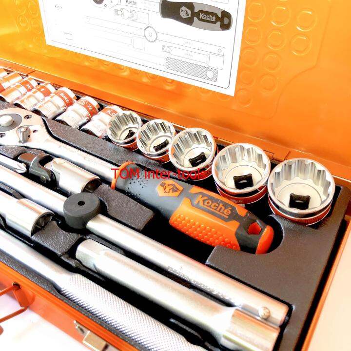 ชุดบล็อก12เหลี่ยม-koche-25ชิ้น-บล็อกsocket-set-4หุน-1-2