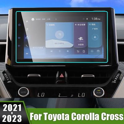 สำหรับโตโยต้าโคโรล่าข้าม XG10 2021 2022 2023รถไฮบริดกระจกเทมเปอร์หน้าจอสัมผัสนำทางคอนโซล GPS ฟิล์มป้องกัน