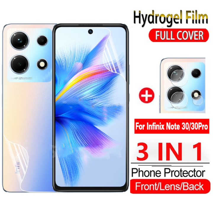 ฟิล์มไฮโดรเจลนุ่ม3IN1สำหรับ Infinix Note 30 Pro 30Pro Note30 Note30Pro ...