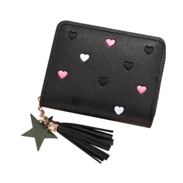 Heart Embroidered Faux Leather Wallet, Women's Small Cute Wallet With Multi  Card Slots
