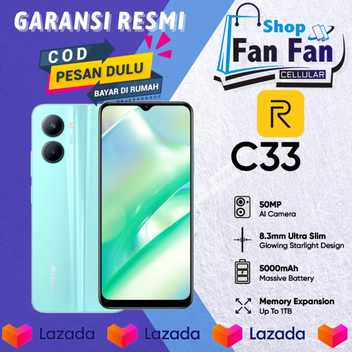 realme C33 3+32GB 4+64GB GARANSI RESMI (50MP AI Camera | 8.3mm Ultra ...