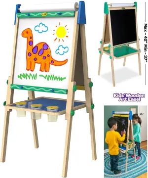 Crayola Deluxe Kids Wooden Art Easel & Supplies for Kids, Ages 3, 4, 5