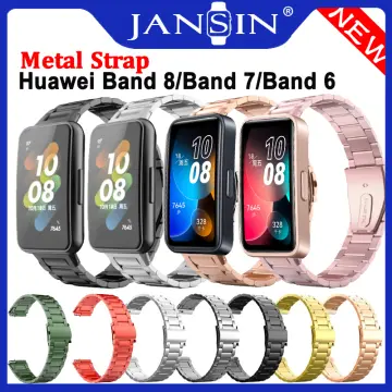 Generic Metal Strap Case For Huawei Band 8 Protector Stainless Steel  Watchband For Huawei Band 7 6/honor Band 7 6 Bracelet Cover Frames @ Best  Price Online