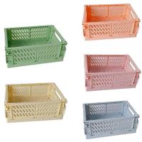 24.8*16.5*9.7cm Large Foldable Plastic Portable Box Storage Desktop Student Basket B6A0