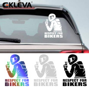 EKLEVA Nhãn Dán Xe Hơi Respect For Bikers Đề Can Nhãn Dán Phản Quang Chống