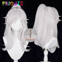 Honkai Star Rail Jing Yuan Cosplay Wig 50cm tal Silver White Hair with Bangs Anime Costume Party Women Synthetic Wigs