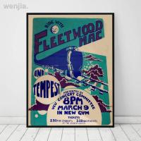 ยาแอล☏▪FLEETWOOD MAC โปสเตอร์เพลงวินเทจพิมพ์ลายนอร์ดิกภาพวาดผ้าใบทันสมัยคลาสสิครูปภาพติดผนังสำหรับผับคาเฟ่ไฟ LED ตกแต่งบาร์ที่บ้าน