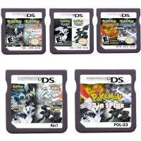 [HOT 2023] ตลับเกมวิดีโอเกม NDS คอนโซลการ์ดสำหรับ DS 2DS 3DS โปเกมอนสีทองสีเงินสีดำสีขาว Kado Ulang Tahun สำหรับเด็ก