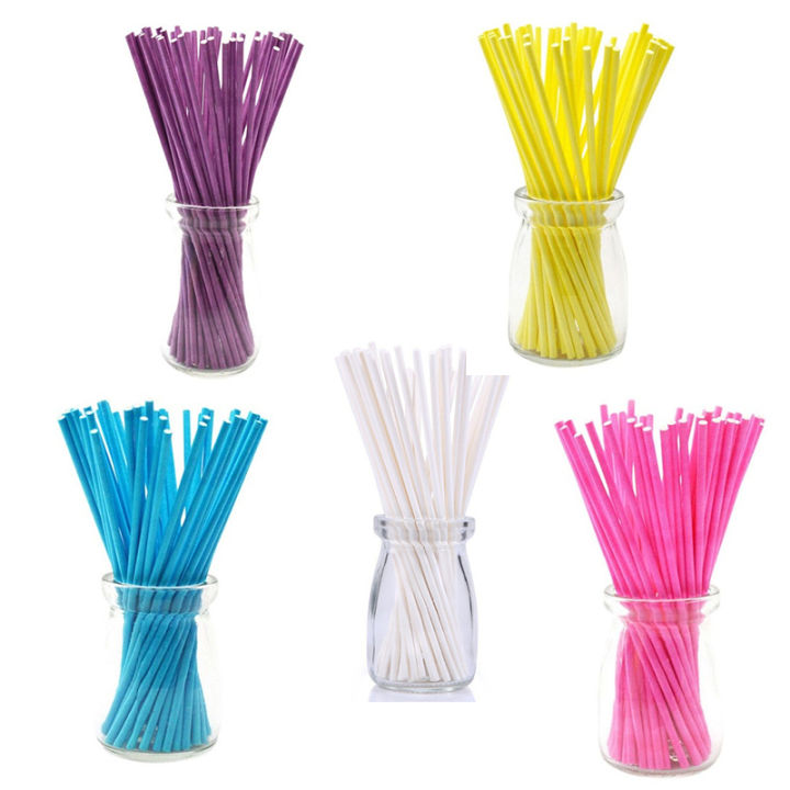 50ชิ้น-ล็อตกระดาษสี-lollipop-sticks-10x3-5ซม-15x3-5ซม-home-baking-supplies-lollipop-sticks